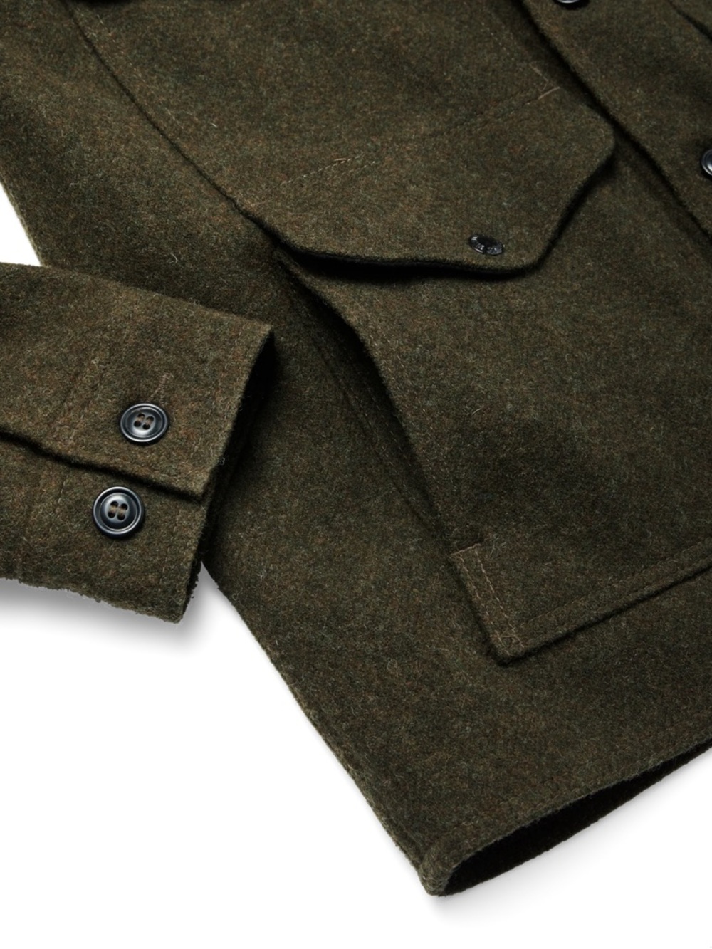 Filson Mackinaw Cruiser Olive Wool-Blend Coat - Picture 5 of 12